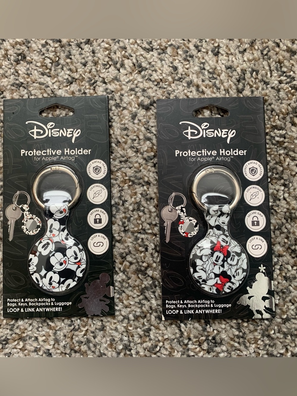 2 Disney Protective Holder for Apple AirTag - Black and White